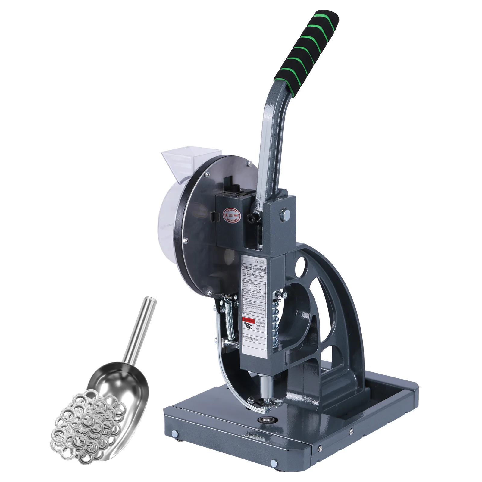 

Semi Automatic Tarpaulin Eyelet Press with 5000Pcs Metal Eyelets Eyelet Rivet Press 10mm for Fabric Curtains Kit Banners Poster