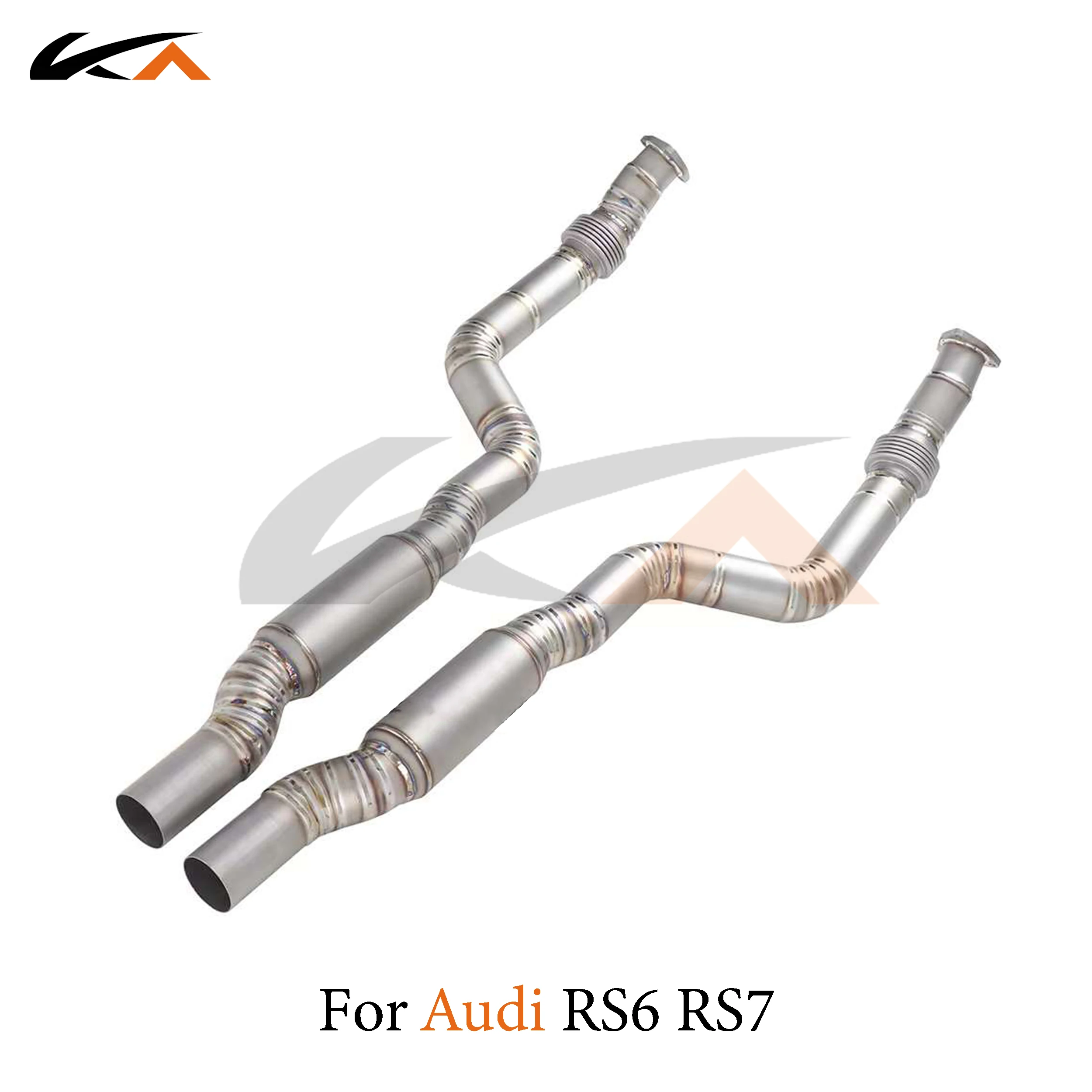 KA Tuning exhaust system titanium front pipe for audi rs6 rs7 c7 c7.5 4.0t performance auto parts with resonator car accessories