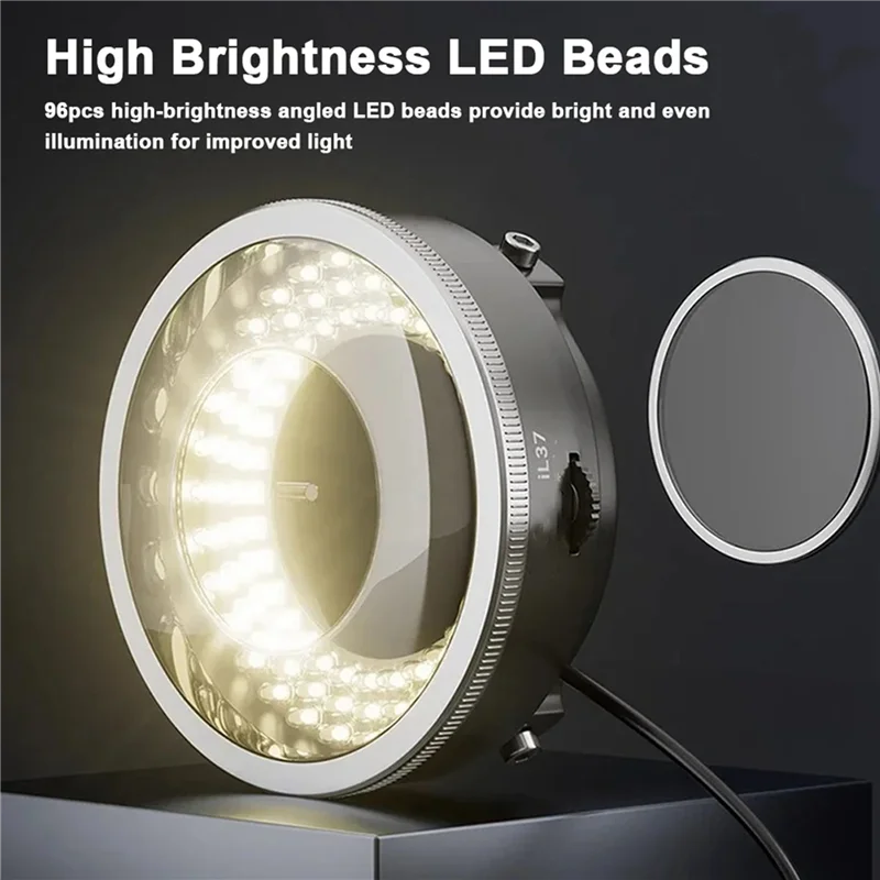 

【Perfect-Gift!】2X IL37 Microscope Polarized LED Ring Light Lamp Anti Illuminators Source Eliminating Reflections
