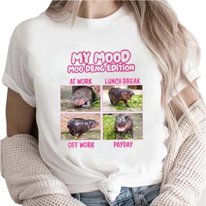 Cute Moo Deng Bounce Pig Shirt, Animal Lovers Social Club Est 2024, Hippo Gifts for Her, Moo Deng Funny Oversized Shirt, Unisex