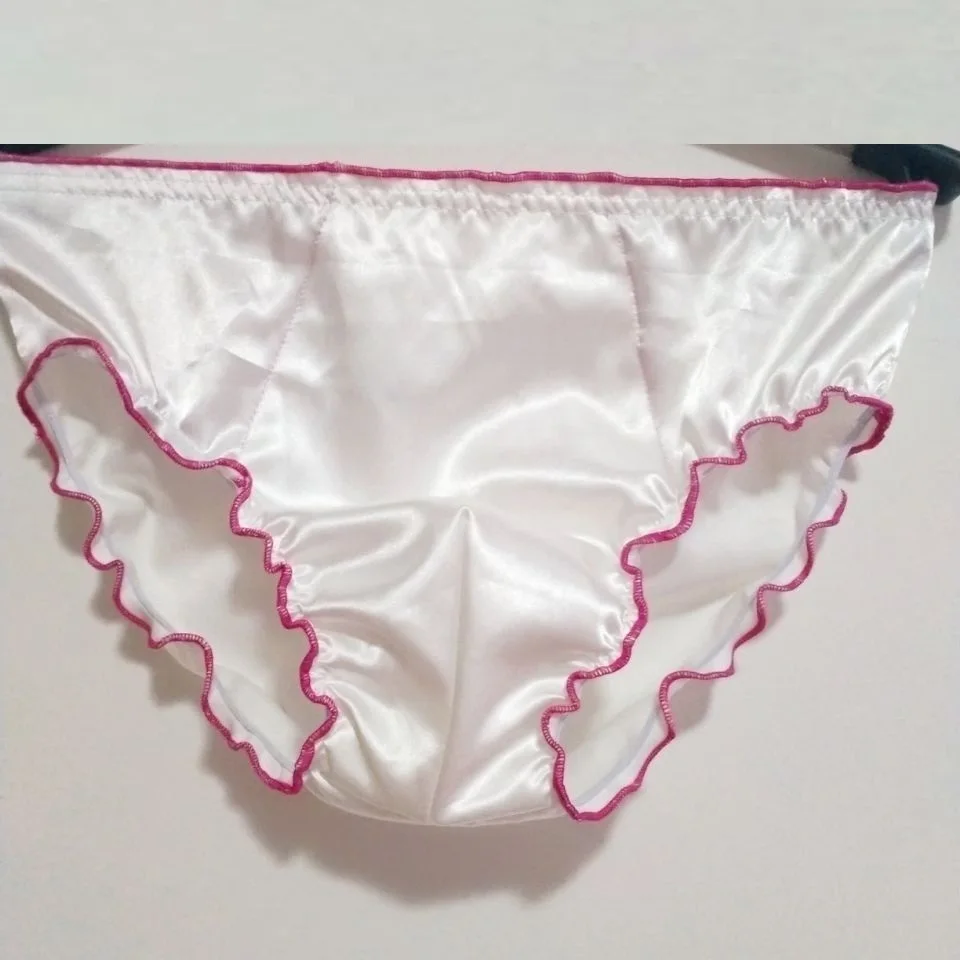 Man\'s Pink Silky Touch Elastic Waist Panties&briefs Live Show Dance FKK Party Private (big size have handmake)