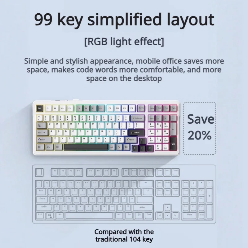 Teclado mecánico AULA F99, tri - Gaming Keyboard Nearby reseña y precio