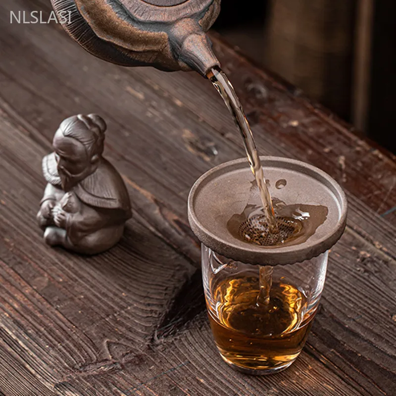 Creative Ceramic Tea Pet Little Monk Sculpture Tea Glass Set Exquisite Tea Filter Home Desktop Decor Chinese Teaware Accessories