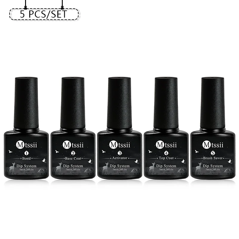 Mtssii 1/5 sztuk 7ml płynny System Kit zestaw z bazy, aktywatora, Top, szczotka do Saver przezroczyste do ozdabiania paznokci żel do Manicure polski