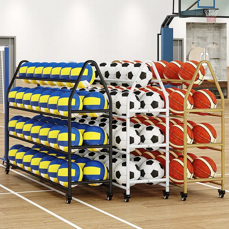 

Basketball Storage Rack School Kindergarten Volleyball Football Shelf Gymnasium Movable Cart