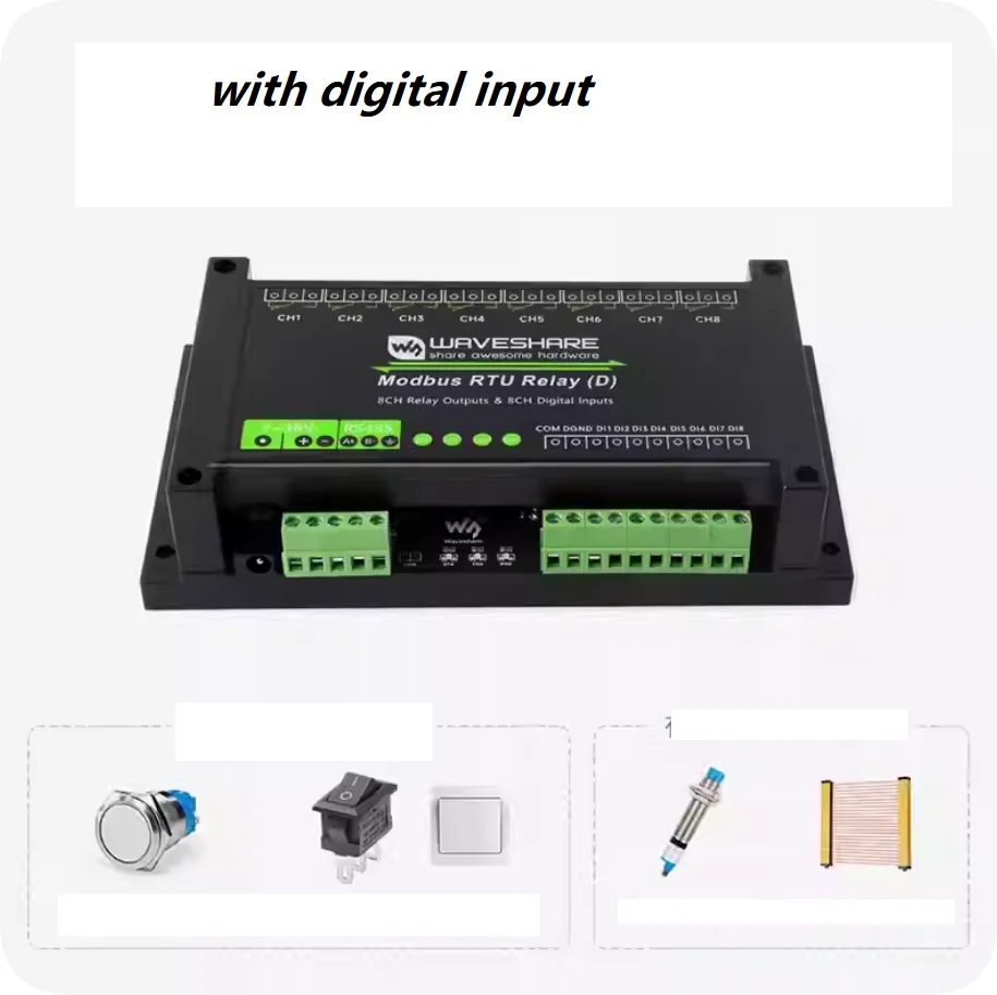 

RS485 BUS input Remote control switch main board Industrial Modbus RTU 8 channels Relay Module (D) With Digital Input smart card