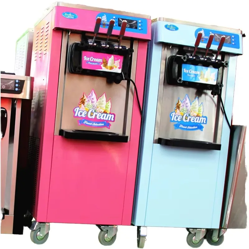 Global Best Seller Desktop Ice Cream Machine Commercial Low Power Soft Ice Cream Machine Small Three Color Ice Cream Machine