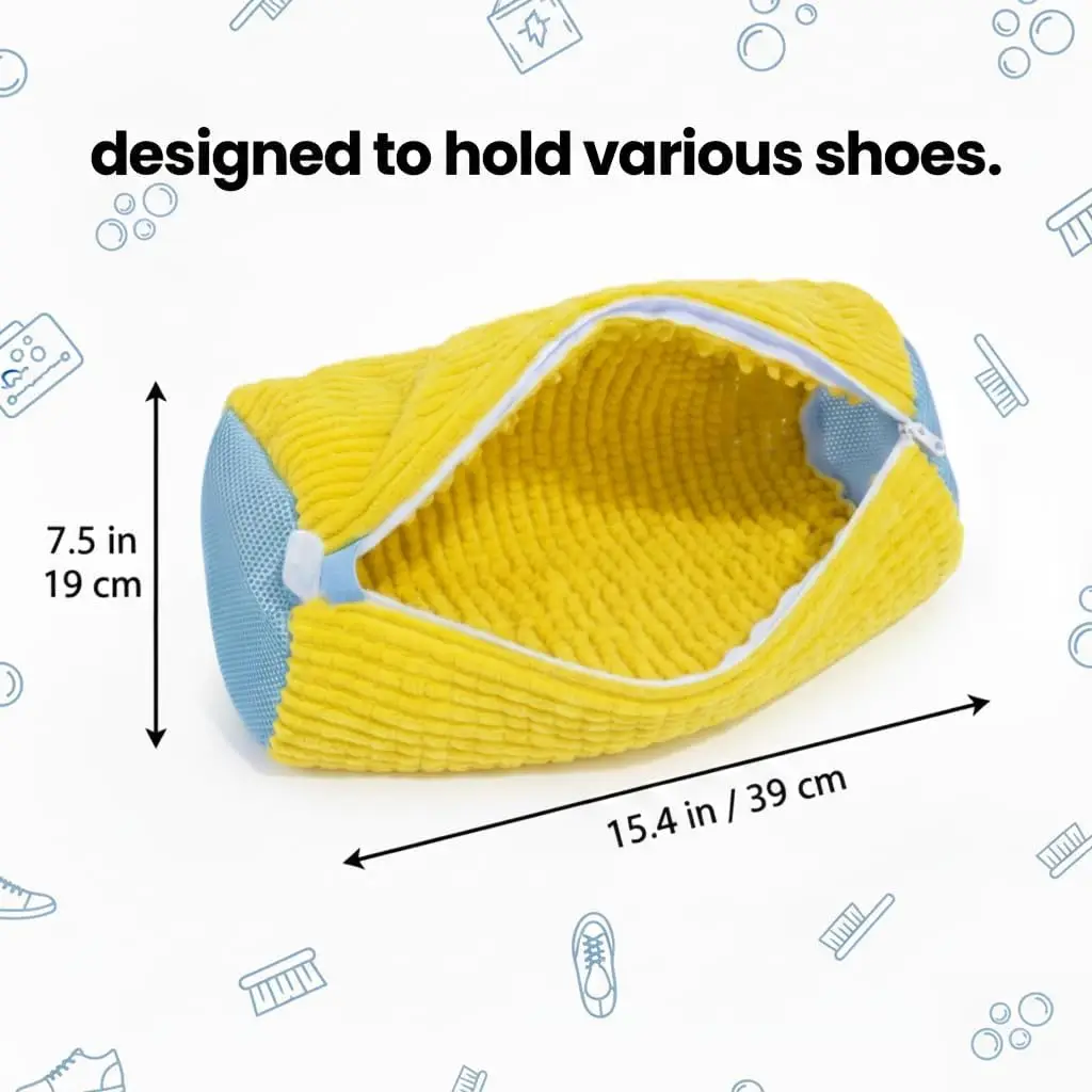 2-piece set, reusable sports shoe cleaning shoe bag, suitable for washing machines and dryers with self-locking zippers view 5