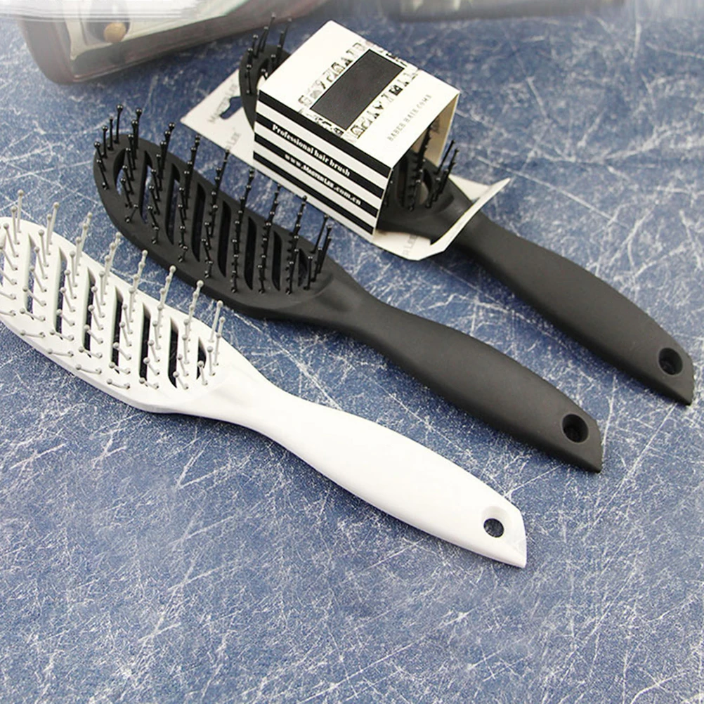 

Массажная изогнутая форма для распутывания волос, мягкая щетка, портативная пластиковая массажная расческа, женский пластиковый парикмахерский инструмент для укладки волос