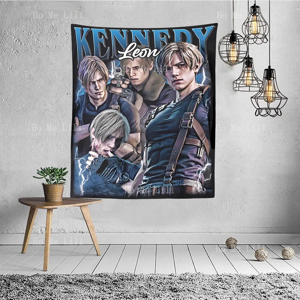 Leon Kennedy Vintage Graphic Classic Poster Tapestry Wall Hanging Decor For Bedroom Living Room Dorm