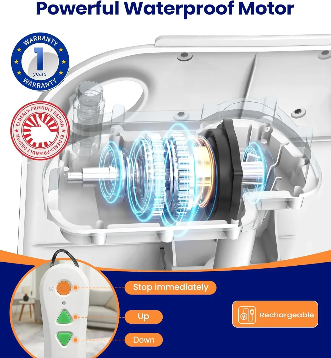 Electric Chair Lift, Get Up from Floor, Floor Lift for Elderly, Can be Raised to 20”, Help You Stand Up Again, Support