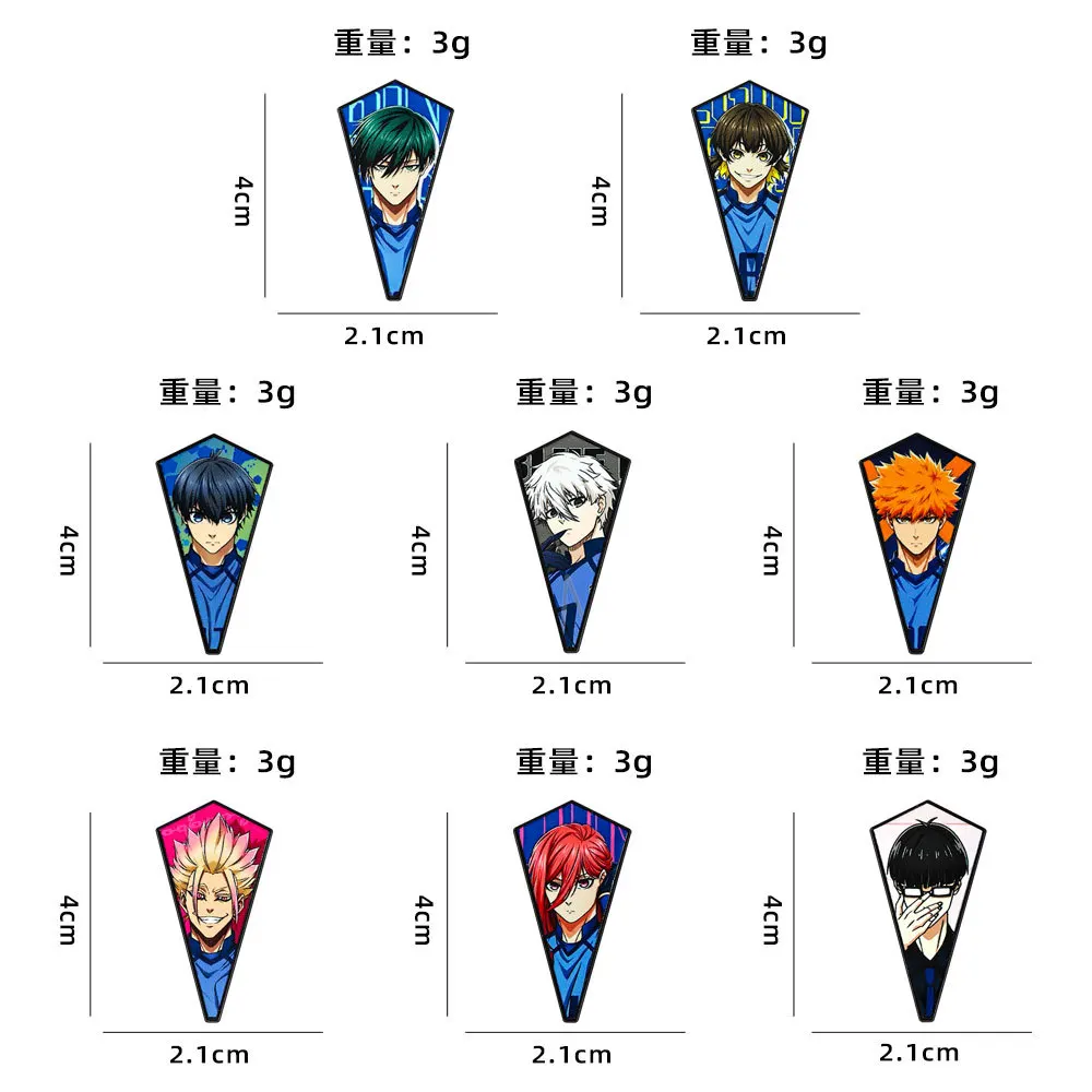 Japanische Anime Nagi Seishiro Emaille-Pins, Modische Fußball-Manga-Brosche für Männer, Sammlerstück für Taschen, Accessoire, Dekoration, Geschenk – Detail 1
