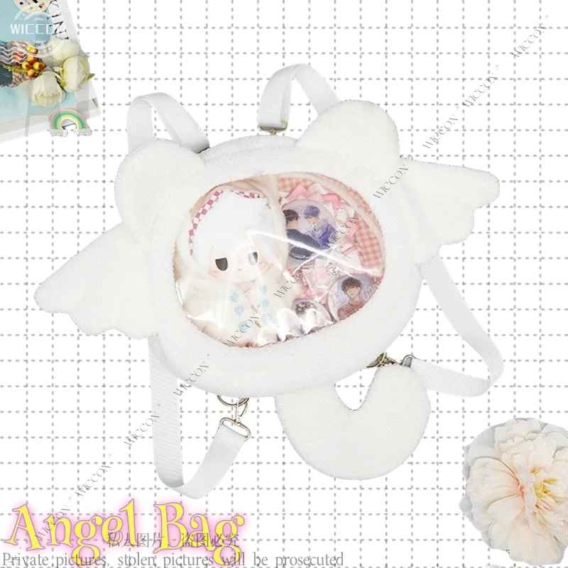 Doldurulmuş Sevimli Melek Çizimli Çanta Karikatür Lolita Iki Yuan Sırt Çantası Kız Komik Sergi Günlük Dışarı Hediye Parti Cadılar Bayramı Kadın Kız