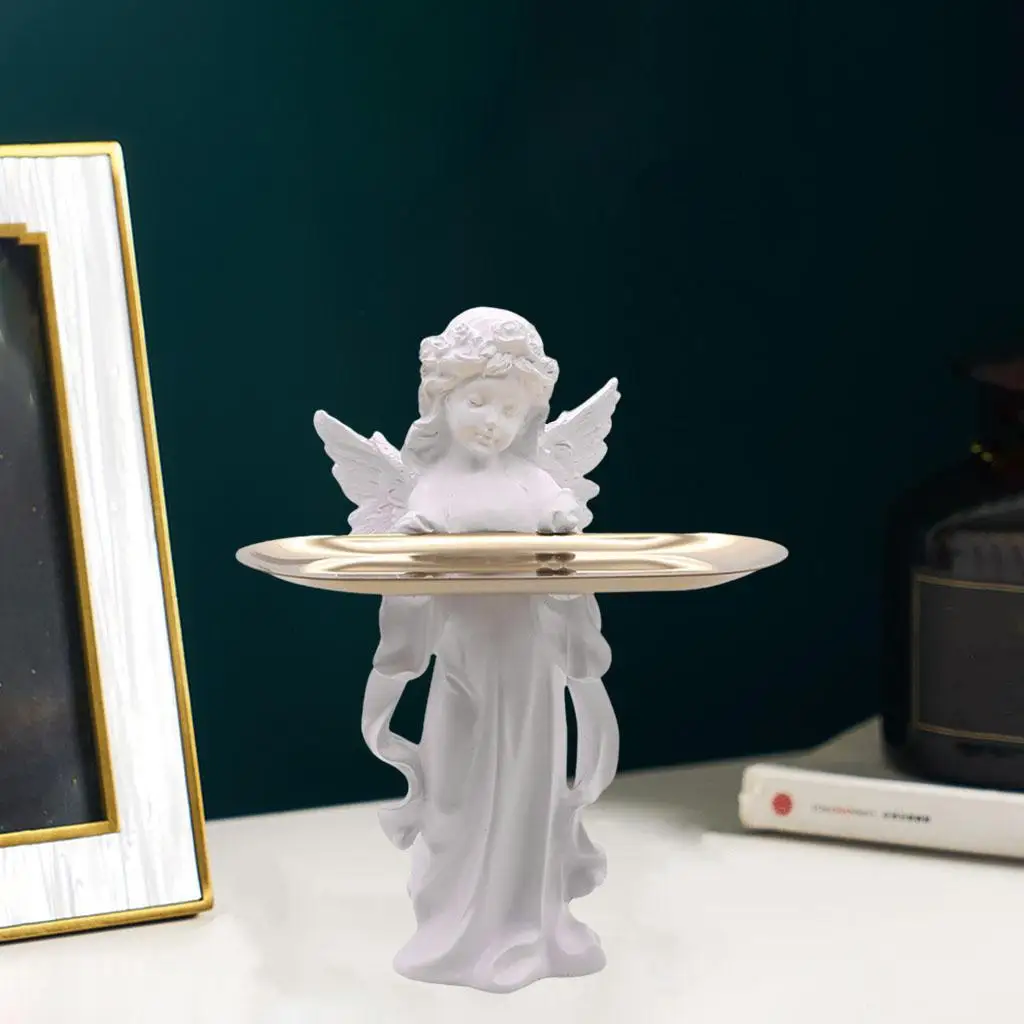 Angel Cherub Statue Tray Vanity Storage Wedding Bathroom Background Decor