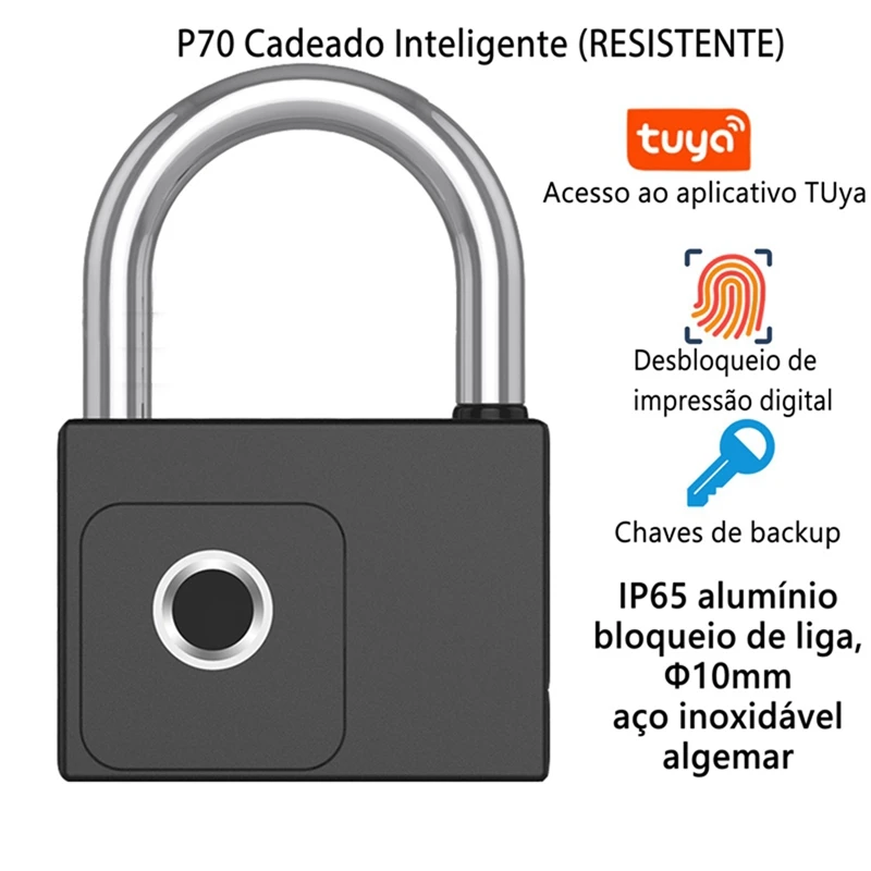 IP66 مقاوم للماء Tuya APP عن بعد قفل ذكي بصمة قفل الإلكترونية تستخدم على نطاق واسع 70X104X28 مللي متر