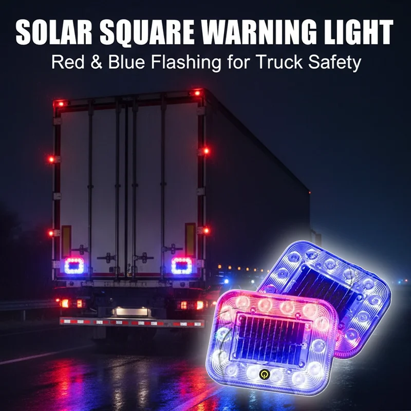 

2PCS Solar Car Light Shockproof LED Truck Warning Signal Lamp No Wiring Solar Flash Light Vehicle Anti Rear End Collision Lamp