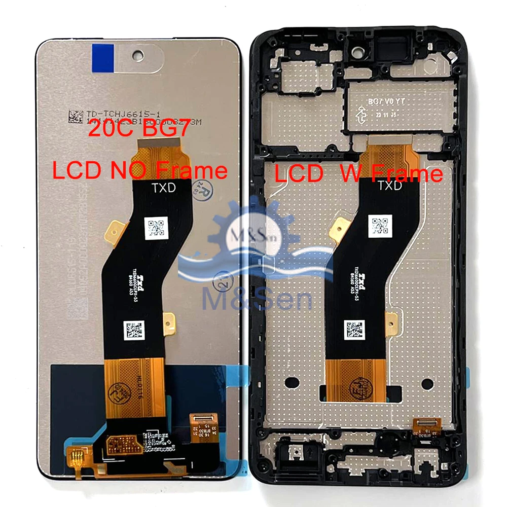 For Infinix Tecno Spark 20 Pro KJ6 LCD Display Spark 20C BG7 LCD Screen Touch Panel Digitizer For Tecno Spark 20 KJ5 LCD Frame