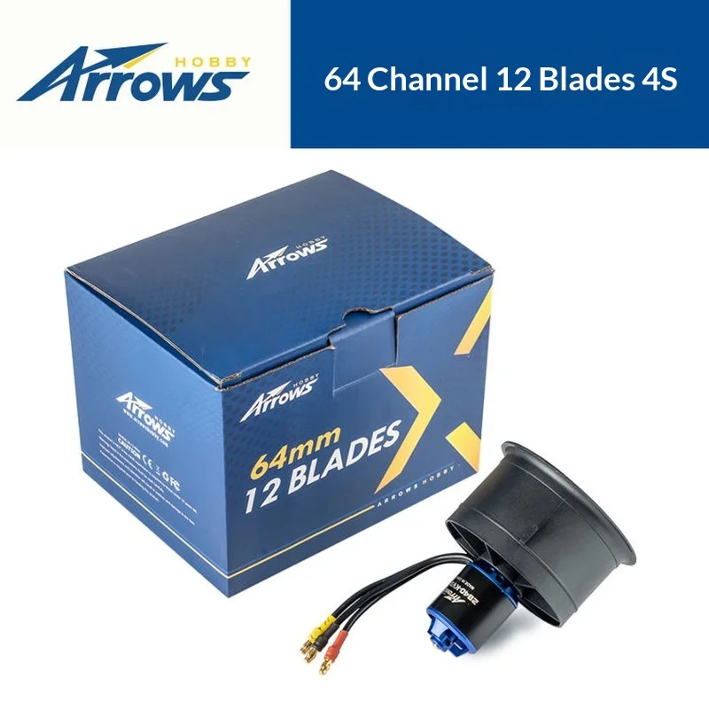Arrows Hobby 64mm 12 Blades EDF Ducted Fan Power Unit Electric RC Fixed Wing Model Assembly Accessory