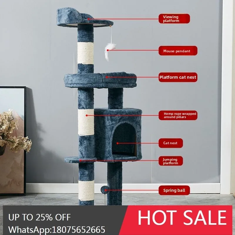 

HLZ Double-Layer Cat Climbing Frame Cat House Large Extra Large Two-Layer Cat House Multi-Layer Shelf