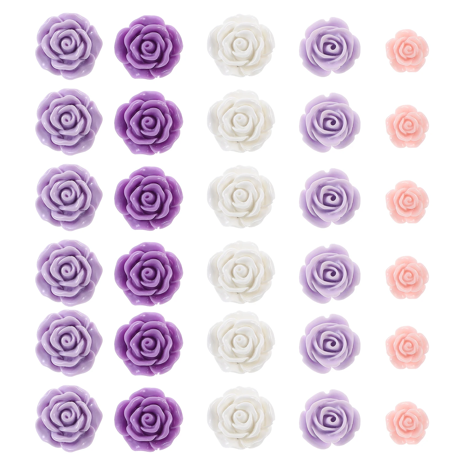 

40pcs Purple Resin Rose Thumb Tacks Pushpins for Home Office Bulletin Board Cork Accessories Wall Decoration Daily Use