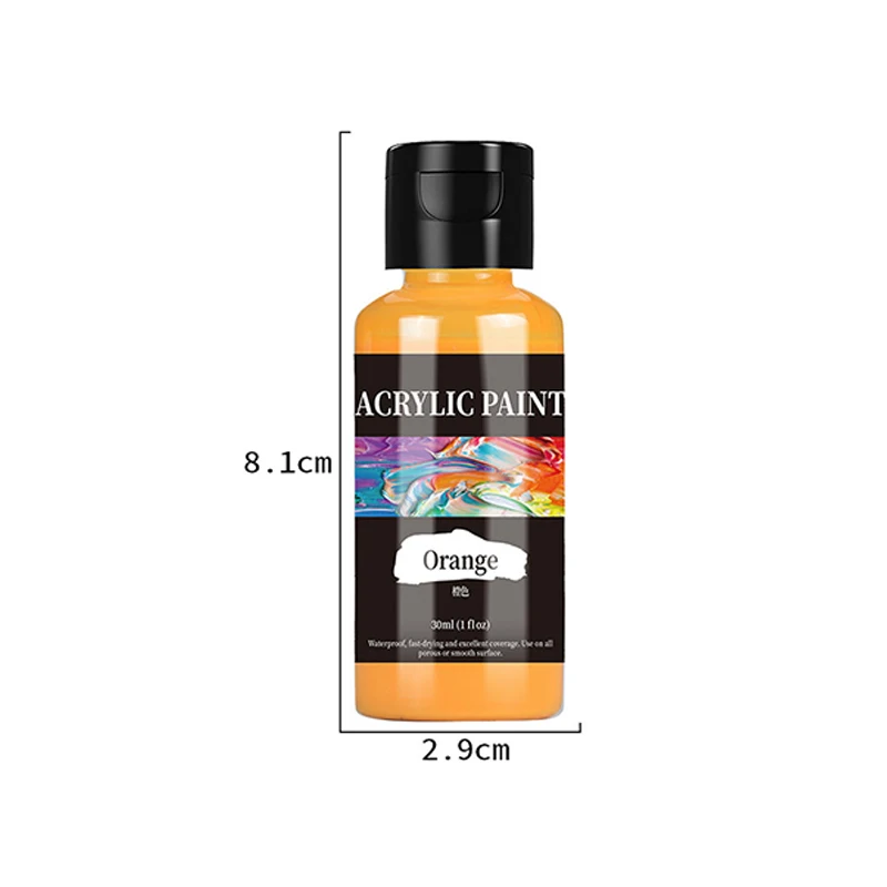 24-Farben 30ml Transparente Wasserbasierte Acrylfarbe für Leder und Holz Dekorative Malerei – Detail 7