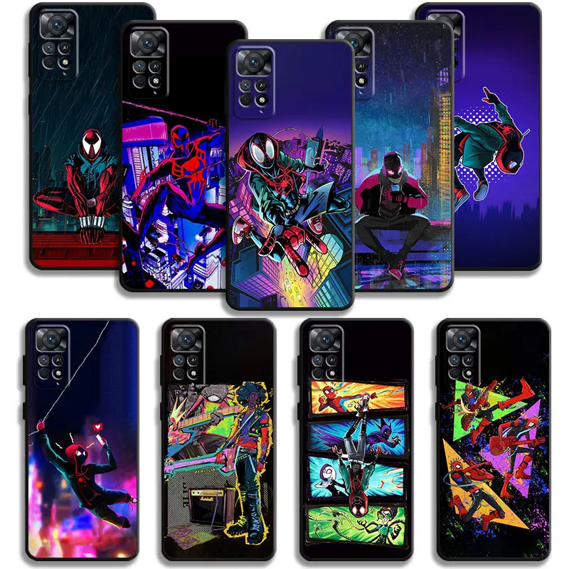 Phone Case For Xiaomi Redmi Note 11 12S 12 11T 11S 10 8 Pro 9 9S 9T 8T for Redmi 12 10 9C 10C K40 Marvel Spider-Man Miles Punk