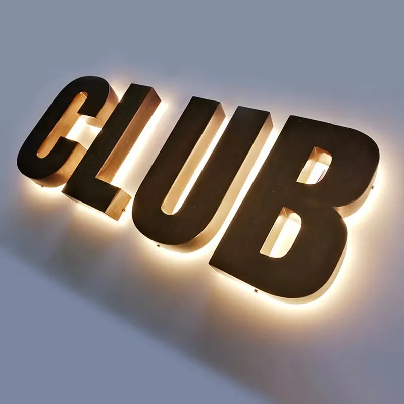 

Outdoor Acrylic Led Backlight Signature Door Head Billboard Stereo Metal Stainless Steel Luminous Characters