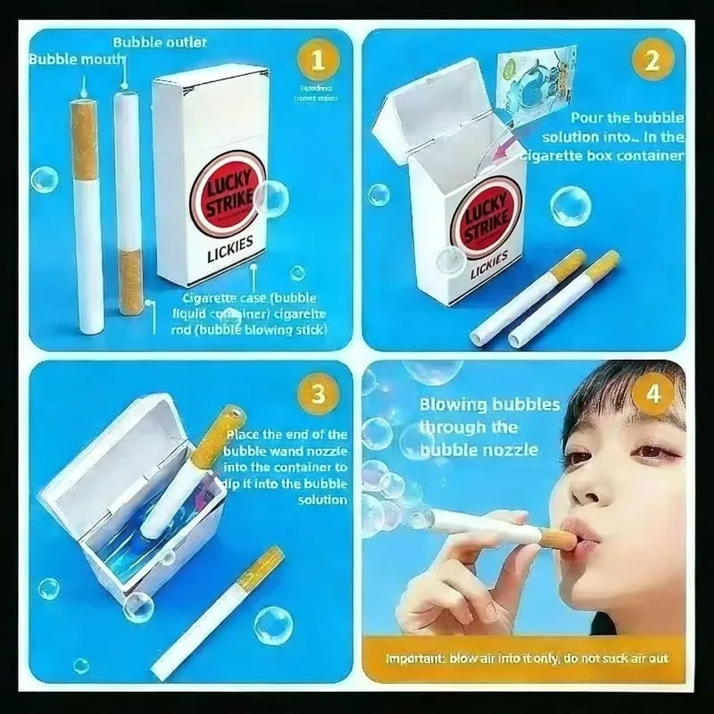 2026 INS Decompression Plastic Cigarette Box Blowing Bubble Artifact Fun Bubble Adult Office Venting Artifact Prank Photo Props view 6