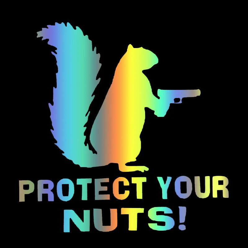 S51194 Various Sizes/Colors Car Stickers Vinyl Decal Protect Your Nuts Squirrel Police Motorcycle Decorative Accessories