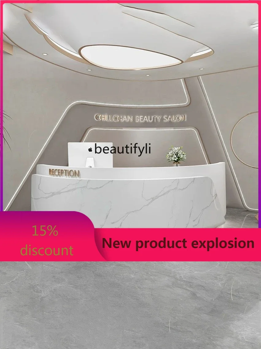 

zzGBeauty Salon Front Desk Clothing Store Simple Modern Cashier Yoga Studio Bar Counter Health Club Reception Desk