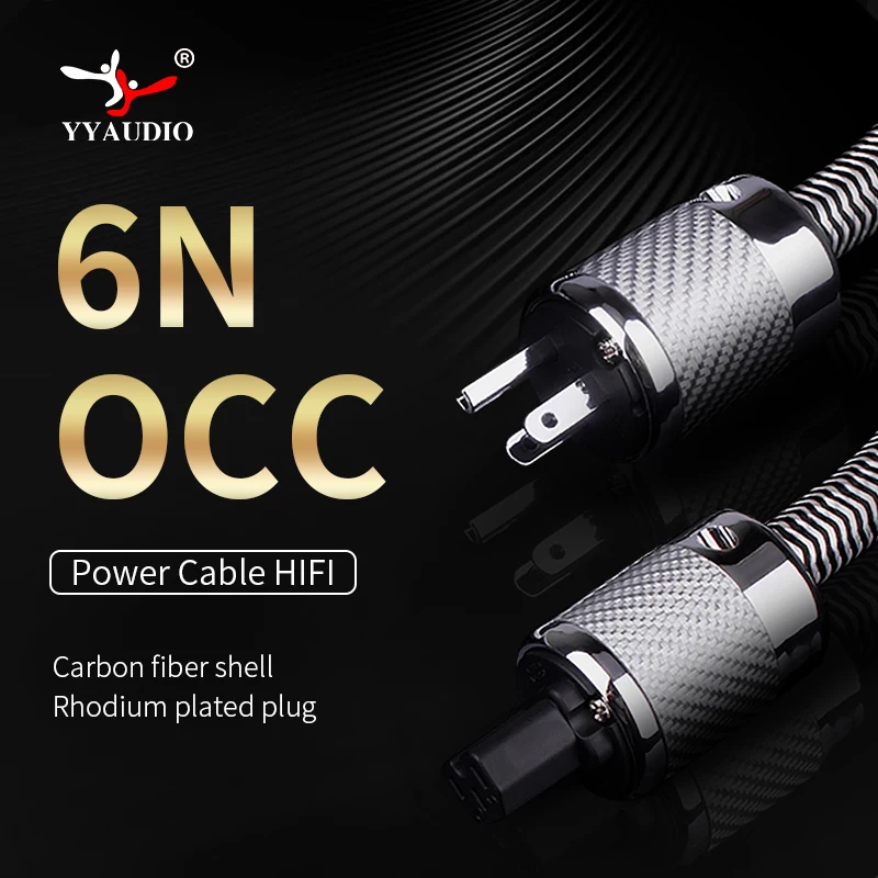 YYAUDIO Hi-end 6N OCC US Power Cable Hifi American Standard Audio Cable For CD Amplifier Amp With US Plug