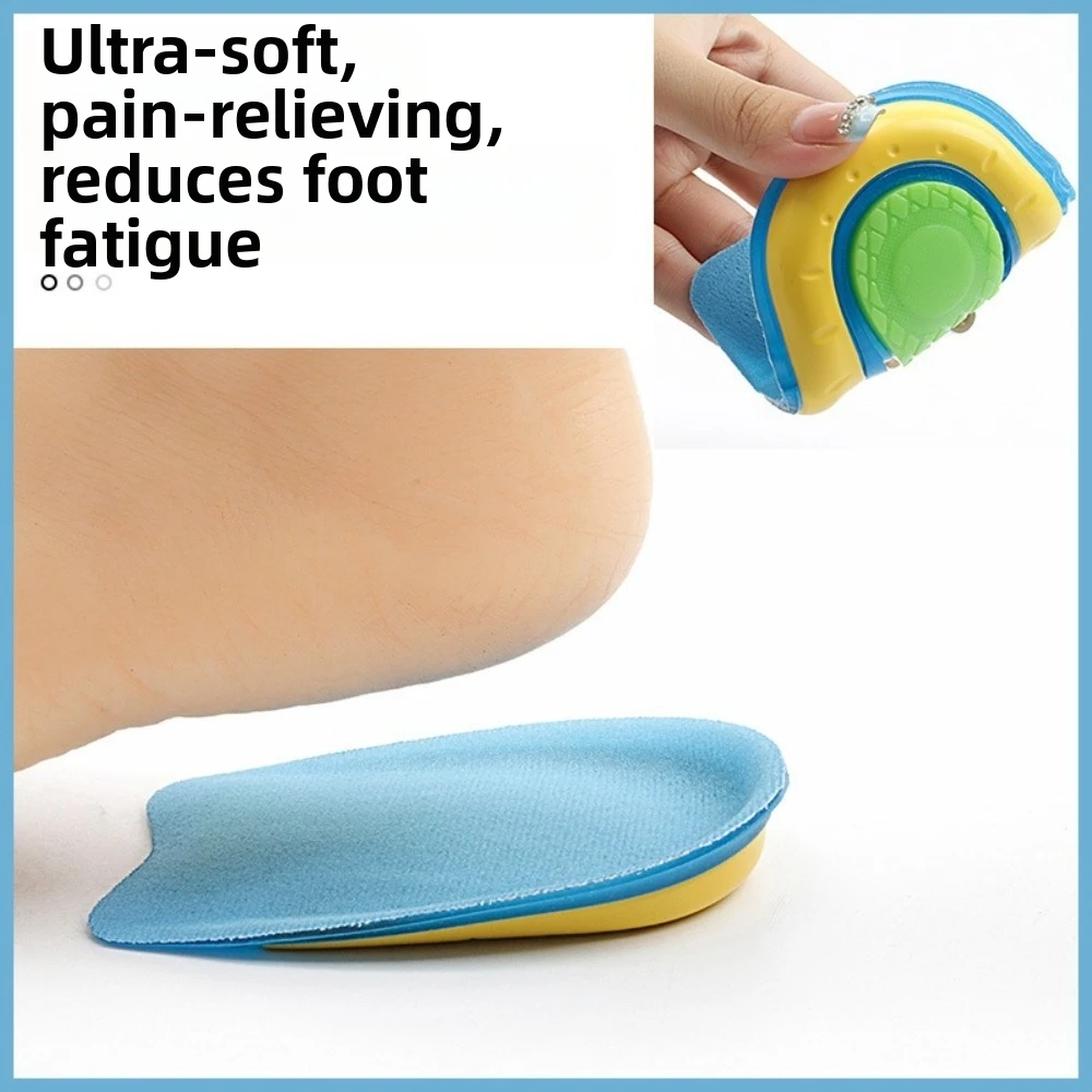 Silicone Gel Shoe Insoles Cushioning Design Heel Cup Support Heel Cup Inserts Plantar Fascitis Treatment Height Increase