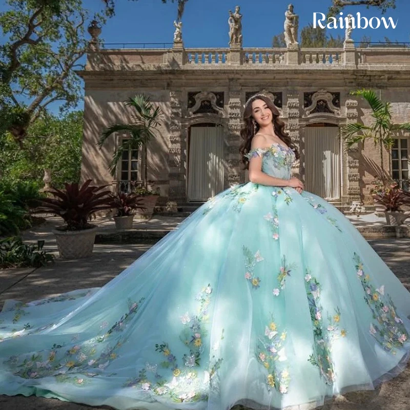 

Off The Shoulder Quinceneara Dress Ruffled Organza With Embroidered Lace Prom Party Gown Sleeveless Customized Vestido De Noche