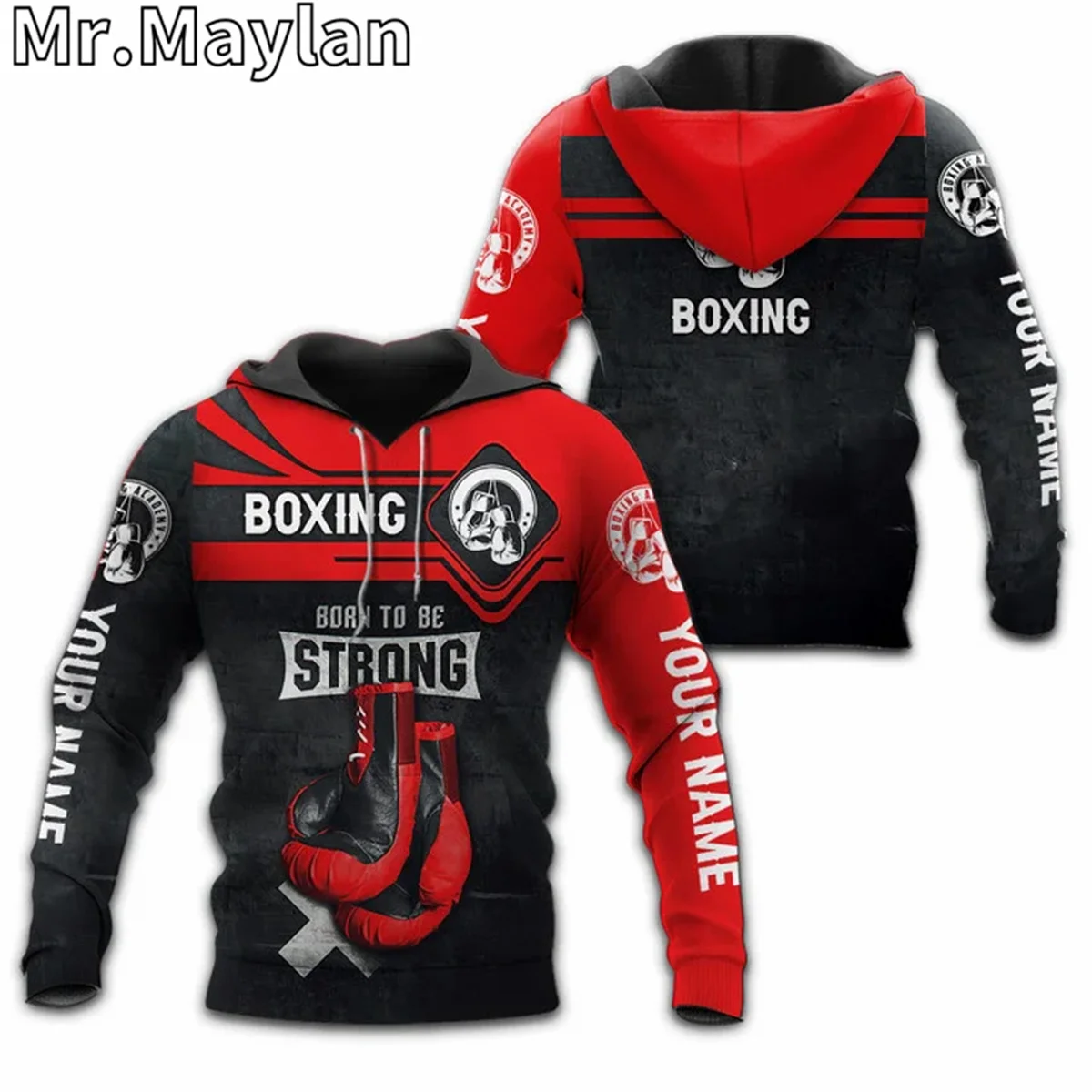 

CUSTOM GIFT FOR BOXING LOVERS BLACK & RED 3D Hoodie Men/Women Sweatshirt Streetwear Zip Pullover Casual Jacket Tracksuits-0123