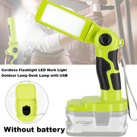 Cordless Flashlight for Ryobi 18V Li-ion Battery LED Work Light Hand Work Light Spotlight Outdoor Lamp Desk Lamp with USB