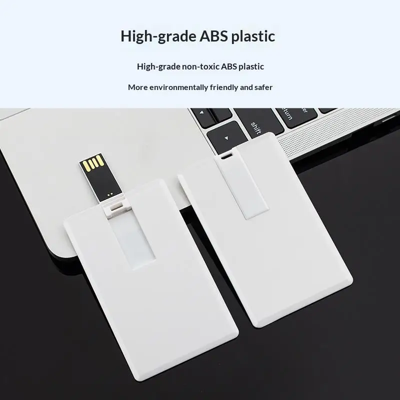 @*Business Blank Credit Card USB Flash Drive 1Pc Portable Waterproof Memory Stick for Daily Data Transfer
