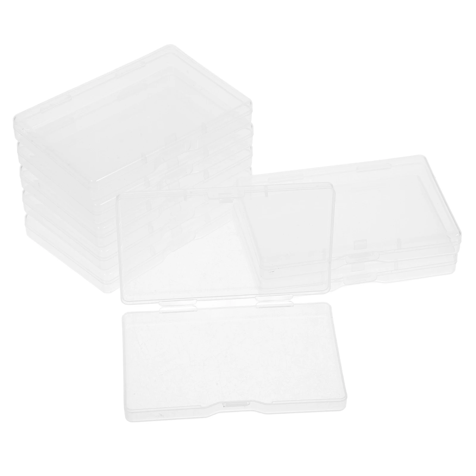 

8pcs Transparent Business Card Holder Plastic Case Mini Storage Box for Cards Playing Display ganiser Container