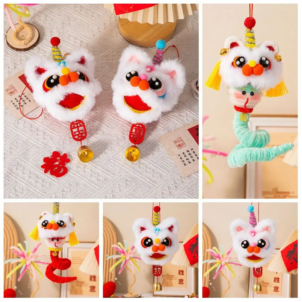 Material Package DIY Lion Dance Toy Twist Wire Blessing Handmade Plush New Year Craft Realistic Snake Shape