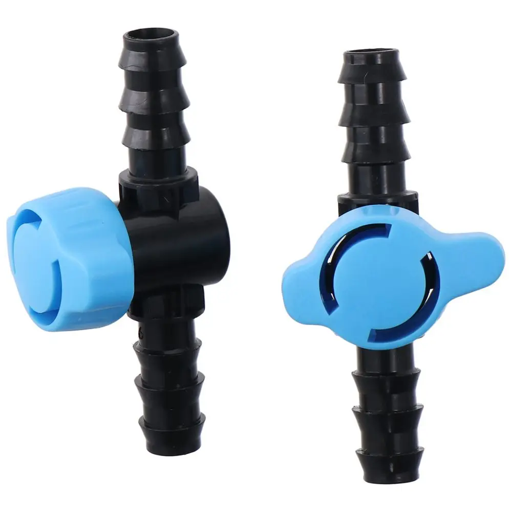 5pcs 16mm in-Line Ball Valve Drip Irrigation Black & Blue Plastic Water Valve Barbed Ball Valve Water,Oil,Gas