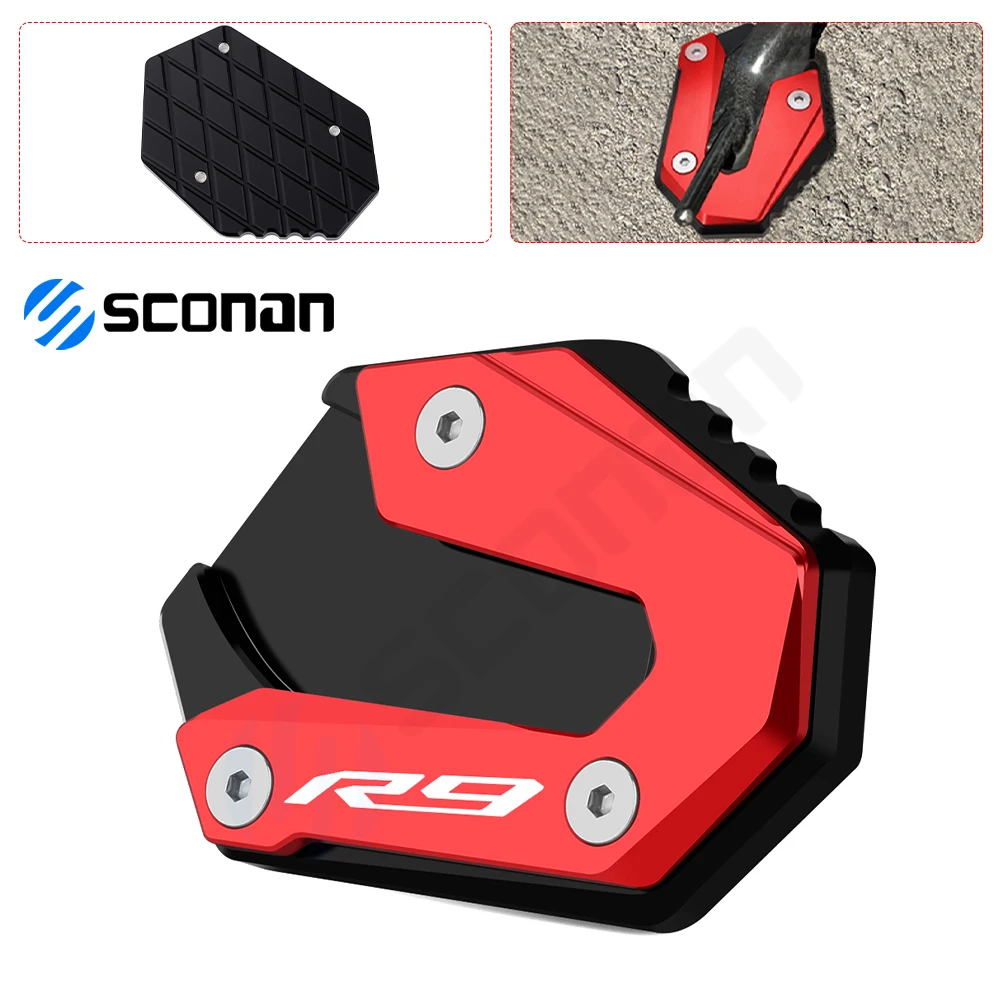

For YAMAHA R9 r9 2024-2025 Motorcycle Accessories Aluminum Kickstand Side Stand Extension Enlarger Pad