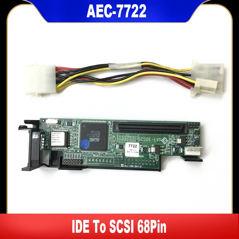 

AEC-7722 Original IDE to SCSI 68Pin IDE to LVD SCSI Bridge Adapter Card IDE to 68-Pin SCSI Storage Controller Adapter Card