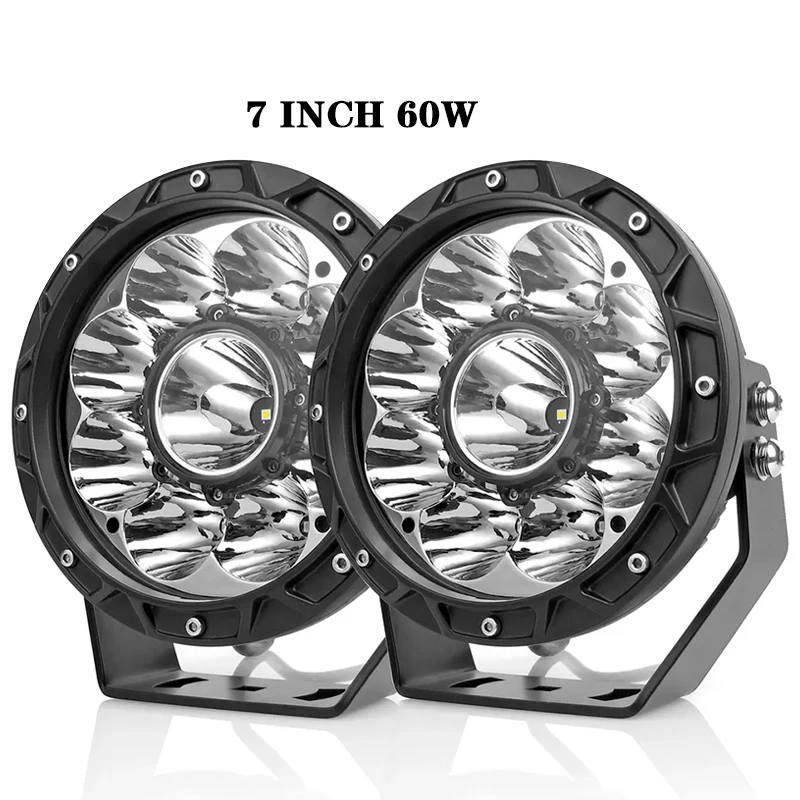 

High Power Ip67 60w Atv Utv Car 4x4 Truck Spot Light 7 Inch Led Work Light,Led Driving Lights Round 7 Inch For Off Road