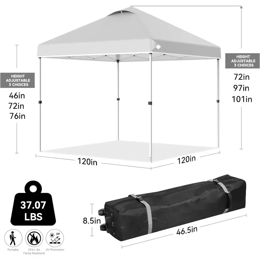 Pop Up Canopy Tent , 10' X 10' Freestanding Sun Shelter with Sand Weight Bag, Waterproof and Sun Shade, Canopy Tent