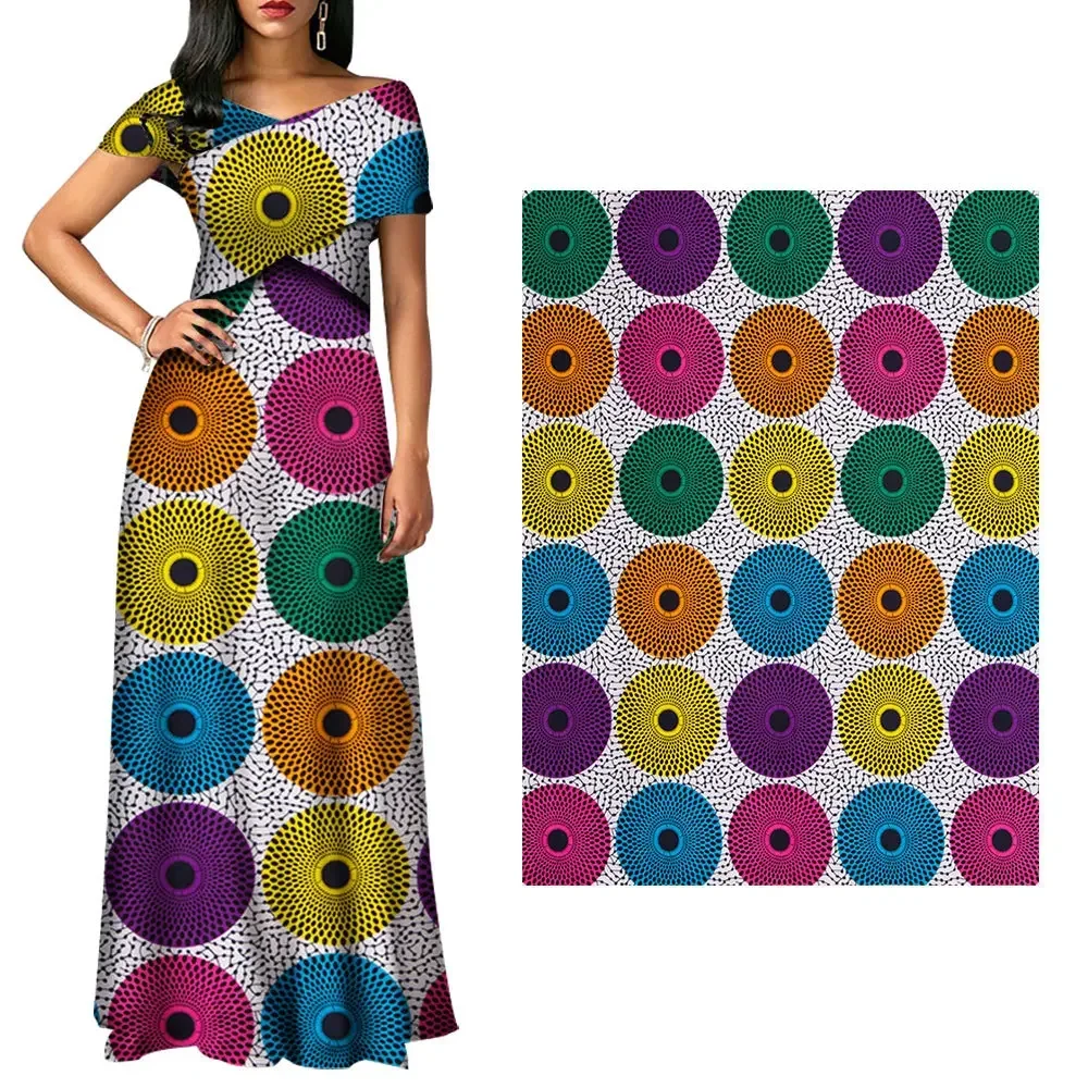 Africa Ankara Prints Wax Fabric Block Pattern Tissu for Sawing Party Dress Pagne Material Handmake Patchwork DIY