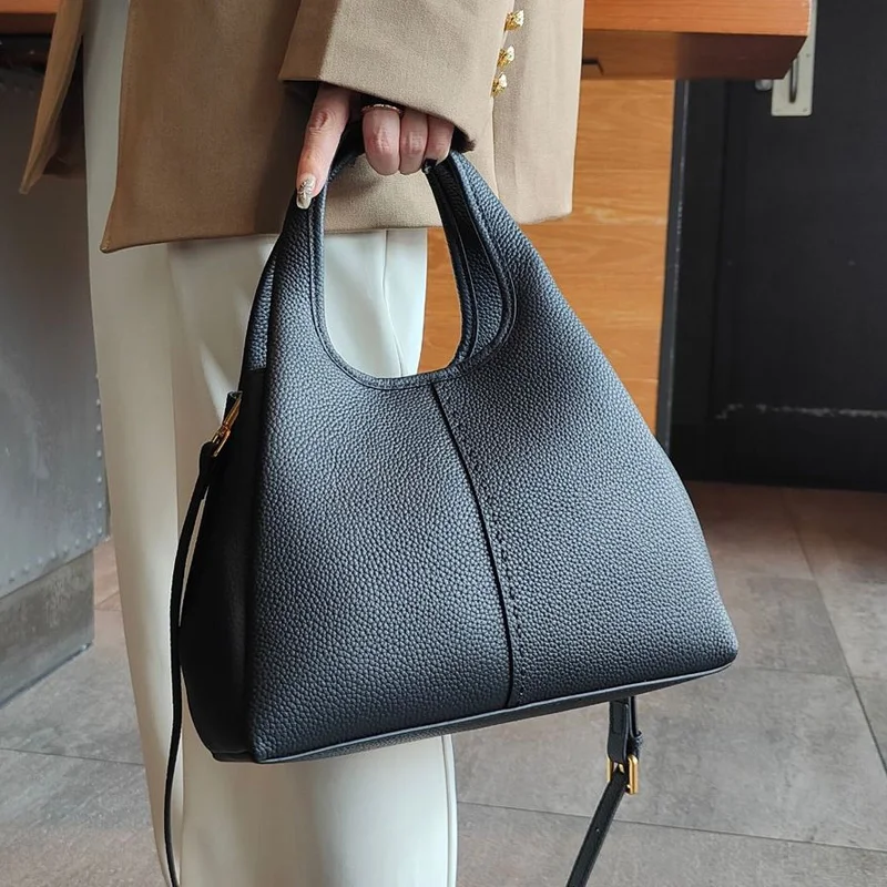 Genuine leather New vegetable basket handbag commuting designer luxury shoulder corssbody tote bag