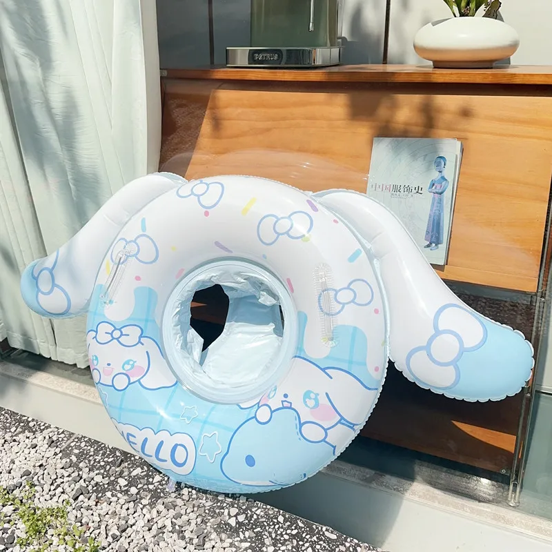 Summer Cute Cinnamoroll Swimming Rings Thickened Inflatable Cartoon Kuromi Armpit Rings Sitting Rings Anti-Rollover Life Buoy