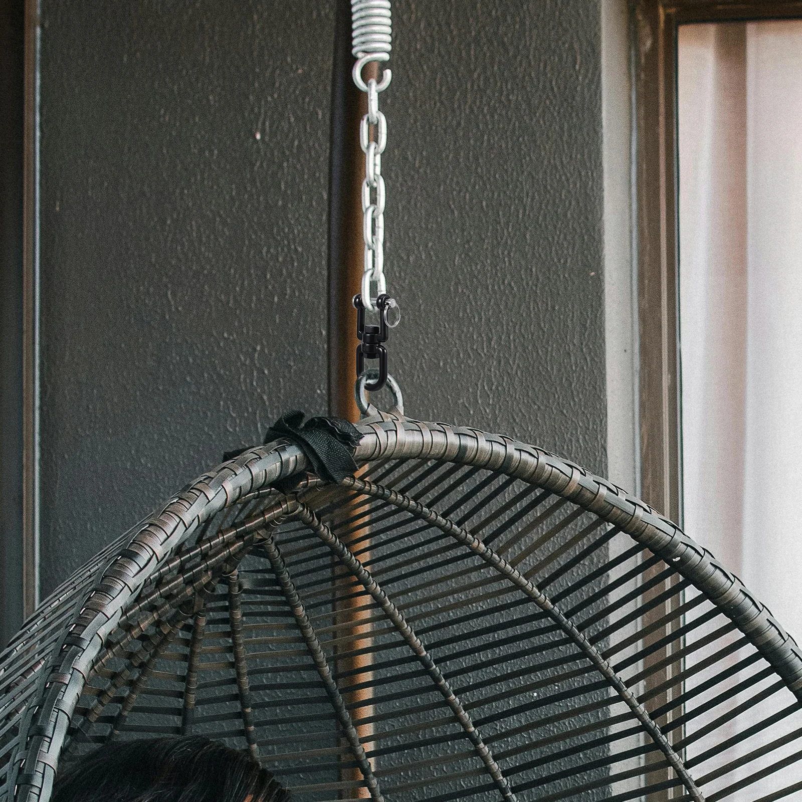 

Heavy Duty Double Eye Swivel Hook Stainless Steel Swing Hammock Chair Rotational Device Smooth Movement Hanging Accessory