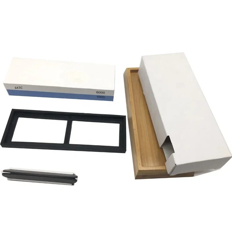 Dual Side Whetstone Knife Sharpening Stone Grit 1000/6000 with Angle Guide Axe & Knife Sharpeners