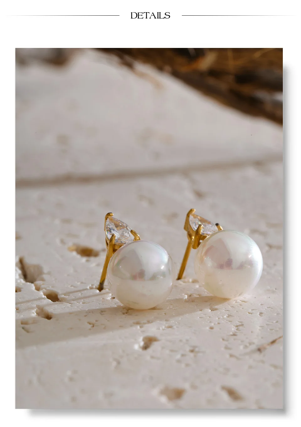 Yhpup Ohrstecker aus Edelstahl mit Bling-Zirkonia, künstlichen Perlen, rund, für Damen, beliebter, exquisiter koreanischer Modeschmuck – Detail 8