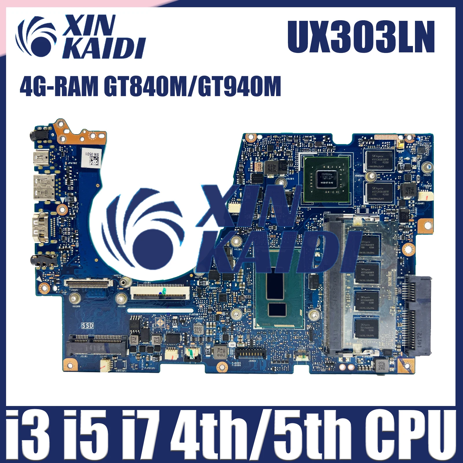 

UX303L Notebook Mainboard For ASUS UX303LN UX303LB UX303LA U303LN Laptop Motherboard With CPU i3 i5 i7 4th/5th Gen 4GB RAM V2G